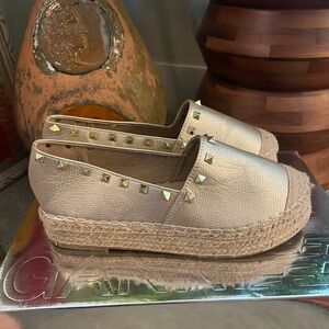 Studded Metallic Gold Espadrilles ✨